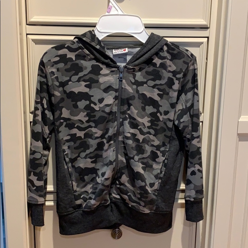 MISH BOYS camo hooded zip up size 6